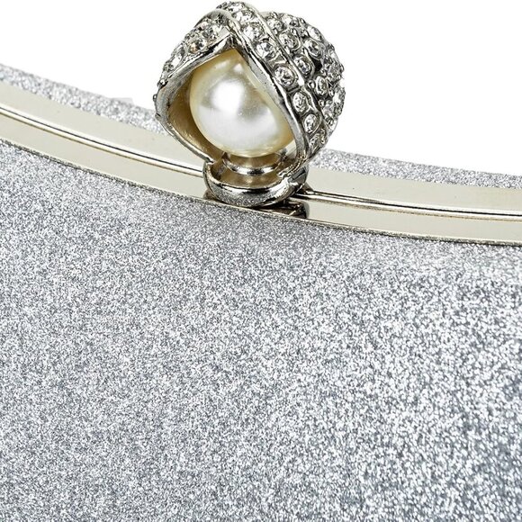 Pearl Clutch Purse for Women Evening Bag Wedding Party Shoulder Bag - Picture 6 of 8